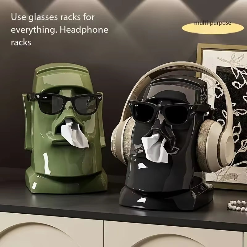 Household Tissue Box Creative Stone Figure Paper Towel Box Living Room Bedroom Table Decorative Simple Modern Style