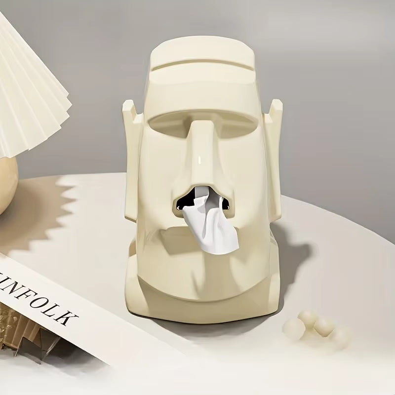 Household Tissue Box Creative Stone Figure Paper Towel Box Living Room Bedroom Table Decorative Simple Modern Style