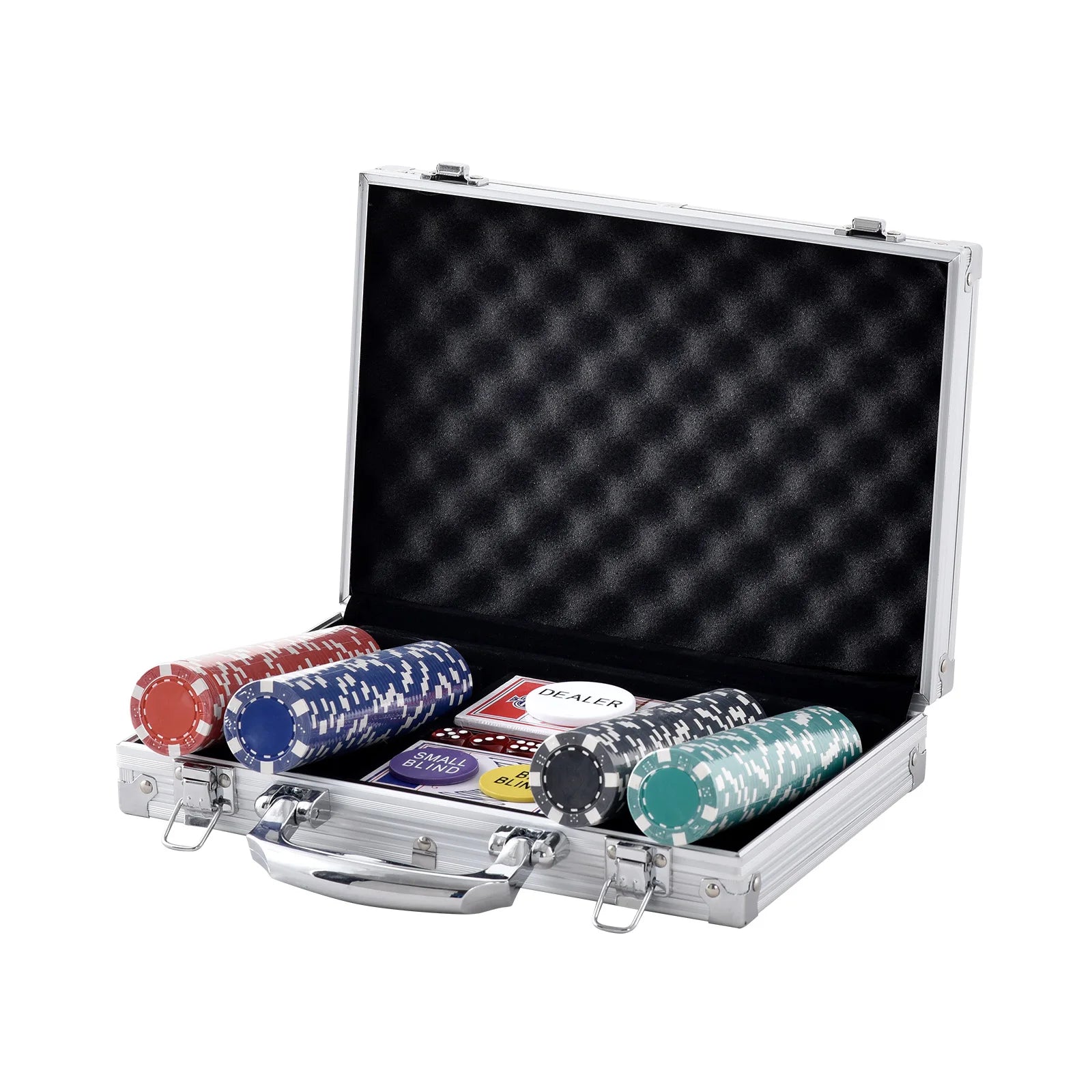 Poker Chip Set Complete Poker Playing Game Set Carrying Case Casino Chips Cards Buttons Dices for Texas Hold'Em