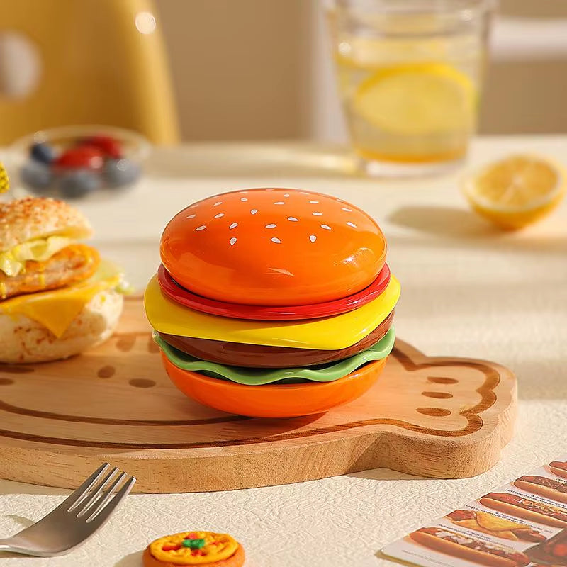 Stackable Hamburger Plate Set Burger 6 Layers Mini Dinner Plate High Value Bone Spit Plate Funny Sauce Containers Table Decor