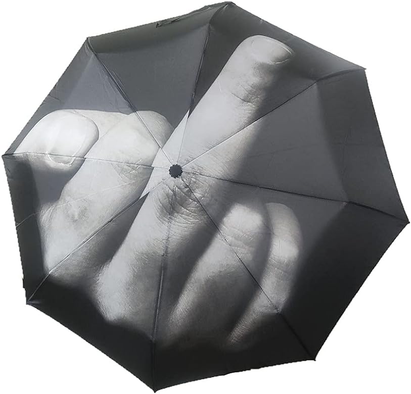 Umbrella with a black and white pattern on a white background