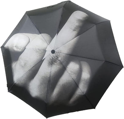 Umbrella with a black and white pattern on a white background