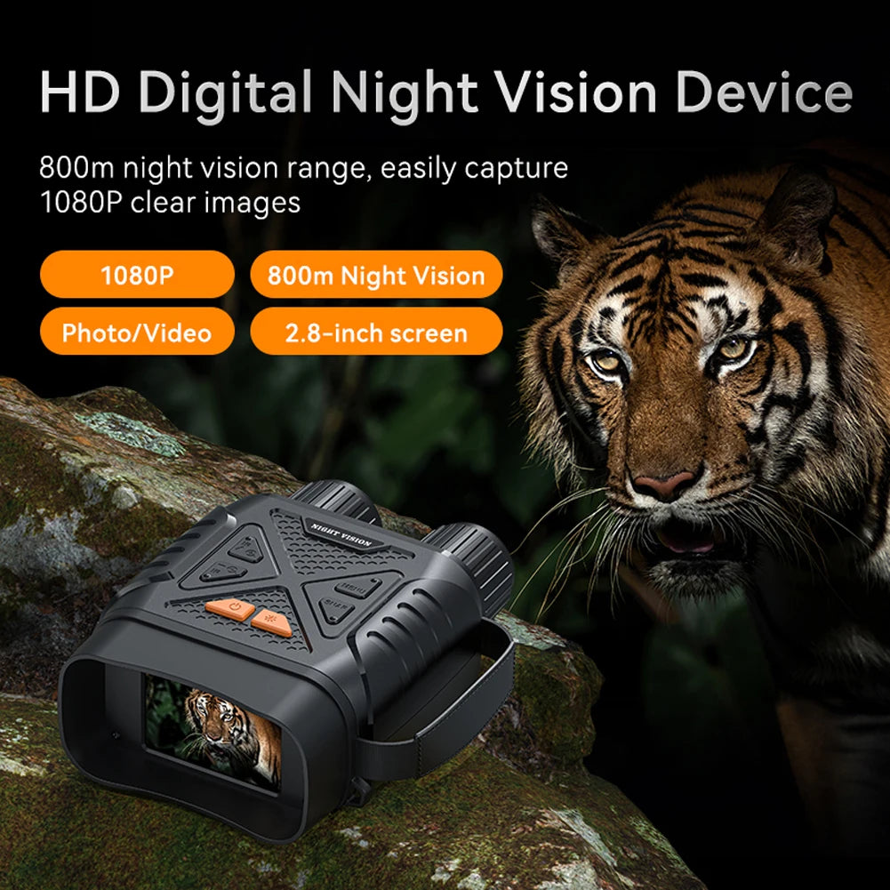 Experience Unmatched Clarity with HD 1080P Low Light Full Color Night Vision Binoculars - 10X Digital Zoom and 7 Gear Infrared for Day and Night Adventures!
