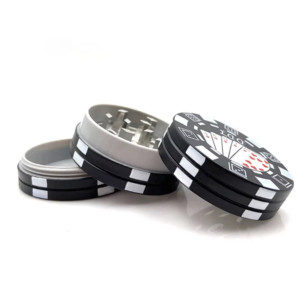Poker Chip Tobacco Grinder 3 Layer Style Spice Cutter 40Mm Herb Cutter Smoking Accessories Gadget Tool